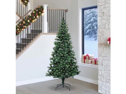 Umělý osvětlený vánoční stromeček Zelená 240 cm PVC a kov 3396789