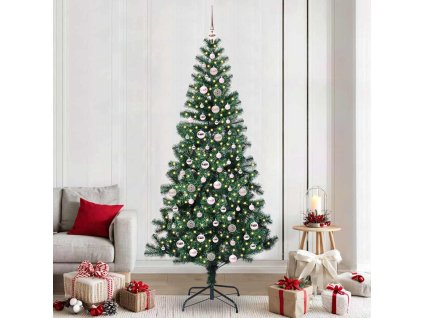 Umělý osvětlený vánoční stromeček Zelená 240 cm PVC a kov 3396790