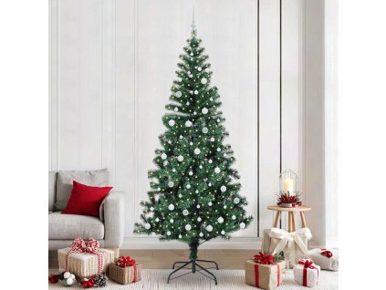 Umělý osvětlený vánoční stromeček Zelená 240 cm PVC a kov 3396791
