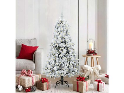 Umělý Skládací Vánoční Strom s stojanem Bílá 150 cm PE a PVC 3397474