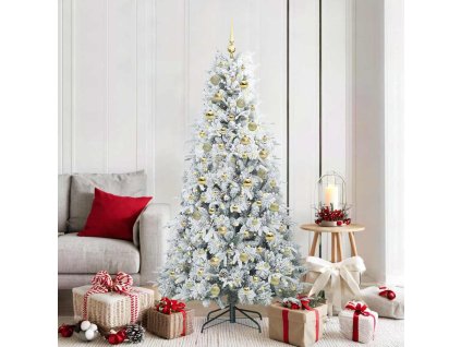 Umělý Skládací Vánoční Strom s stojanem Bílá 180 cm PE a PVC 3397488