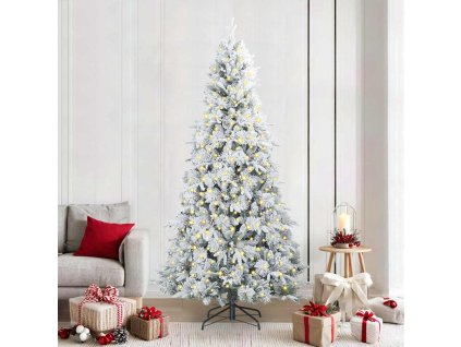 Umělý Skládací Vánoční Strom s stojanem Bílá 240 cm PE a PVC 3397506