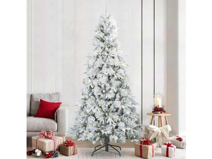 Umělý Skládací Vánoční Strom s stojanem Bílá 240 cm PE a PVC 3397515