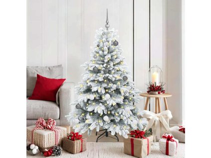 Umělý vánoční stromeček s 150 LED diodami Bílá 150 cm PE a PVC 3397600