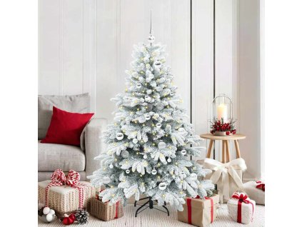 Umělý vánoční stromeček s 150 LED diodami Bílá 150 cm PE a PVC 3397606