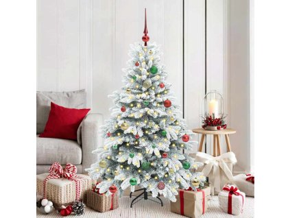 Umělý vánoční stromeček s 150 LED diodami Bílá 150 cm PE a PVC 3397609