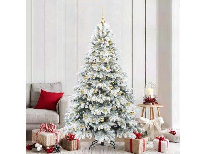 Umělý vánoční stromeček s 300 LED diodami Bílá 210 cm PE a PVC 3397631