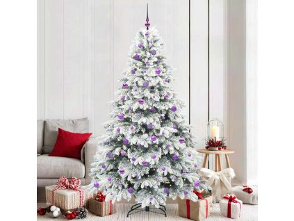 Umělý vánoční stromeček s 300 LED diodami Bílá 210 cm PE a PVC 3397633