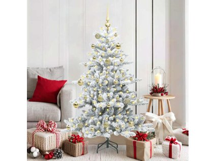Umělý Skládací Vánoční Strom s 150 LED diodami Bílá 150 cm PVC 3397709