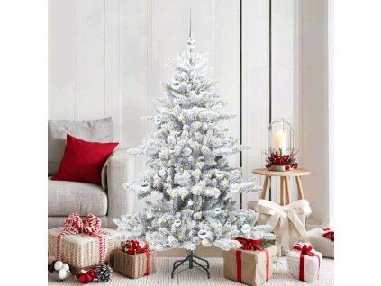 Umělý Skládací Vánoční Strom s 150 LED diodami Bílá 150 cm PVC 3397710