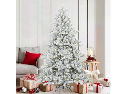 Umělý Skládací Vánoční Strom s 300 LED diodami Bílá 180 cm PVC 3397714