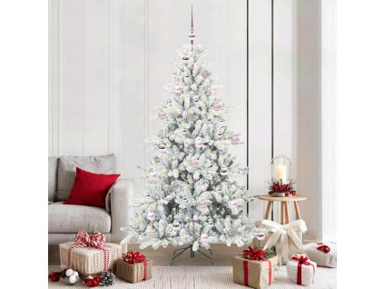 Umělý Skládací Vánoční Strom s 300 LED diodami Bílá 180 cm PVC 3397720