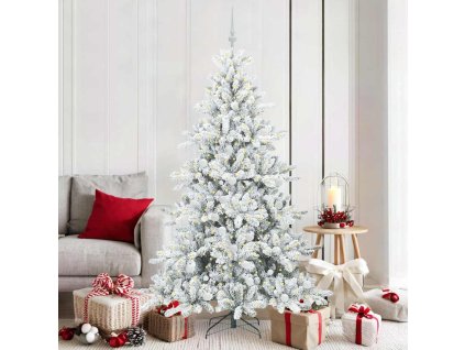 Umělý Skládací Vánoční Strom s 300 LED diodami Bílá 180 cm PVC 3397721