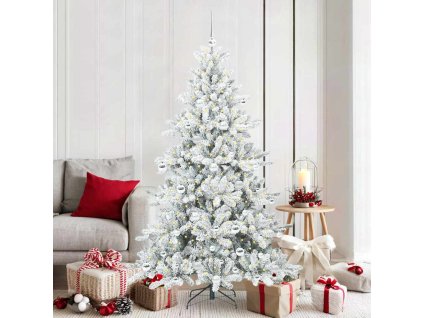 Umělý Skládací Vánoční Strom s 300 LED diodami Bílá 180 cm PVC 3397723