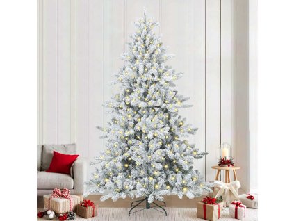 Umělý Skládací Vánoční Strom s 300 LED diodami Bílá 240 cm PVC 3397740