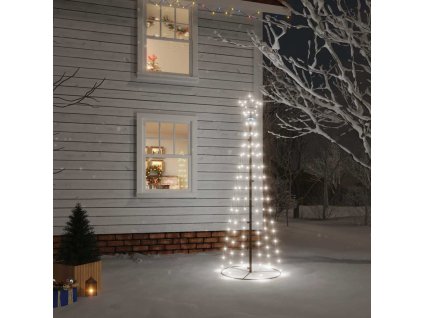 Vánoční stromek kužel 108 studených bílých LED diod 70 x 180 cm 343487