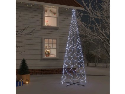 Vánoční stromek kužel 1400 studených bílých LED diod 160x500 cm 343510