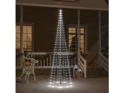 Vánoční stromek na stožár 310 studených bílých LED diod 300 cm 343523