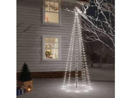 Vánoční strom s hrotem 310 studených bílých LED diod 300 cm 343555