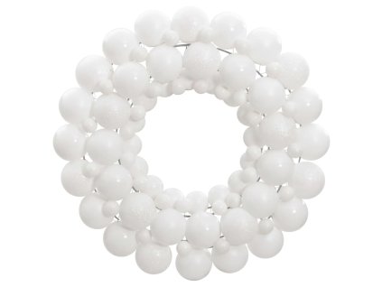 Vánoční věnec bílý 45 cm polystyren 356126