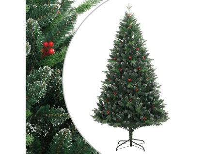 Umělý sklápěcí vánoční stromek s červenými bobulemi 180 cm 356733