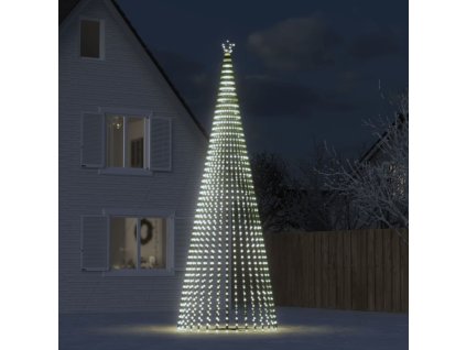LED vánoční stromek 1544 studených bílých LED diod 500 cm 358073