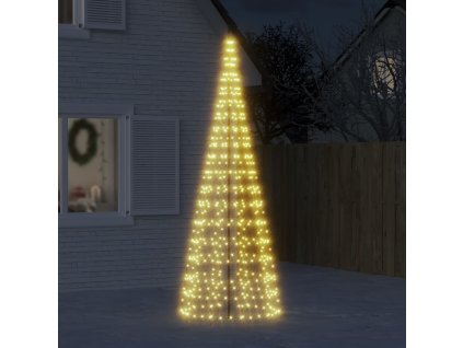 LED vánoční stromek na stožár 550 teplých bílých LED diod 300cm 358112