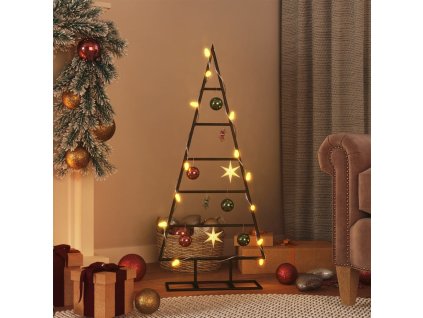 Kovový vánoční stromeček pro dekorace černý 90 cm 359595