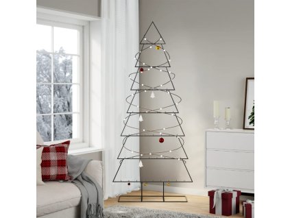 Kovový vánoční stromeček pro dekorace černý 210 cm 4018953