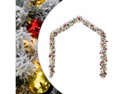 Vánoční girlanda s baňkami a LED diodami zelená 5 m PVC 4019672