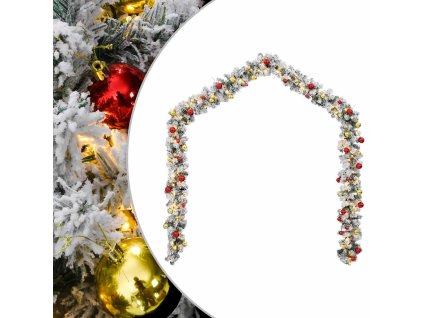 Vánoční girlanda s baňkami a LED diodami zelená 20 m PVC 4019674