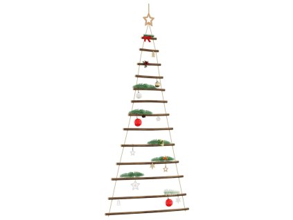 Závěsný vánoční stromeček s hvězdou na vrcholu 86 x 180 cm přírodní větve 4101012