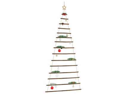 Závěsný vánoční stromeček s hvězdou na vrcholu 100 x 210 cm přírodní větve 4101013
