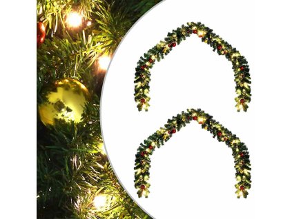 Vánoční girlanda s 600 LED diodami 2 pcs Zelená PVC 42016693