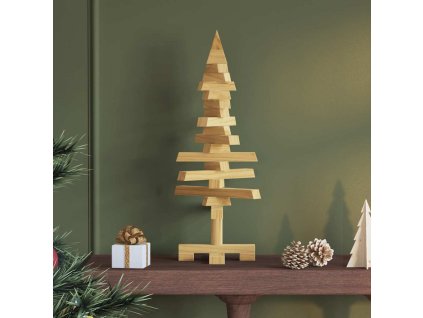 Dřevěný vánoční strom Hnědá 60 cm Masivní borovicové dřevo 42016697