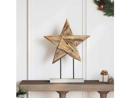 Vánoční hvězda Hnědá 45 x 5 x 60 cm Pevné teakové dřevo 42017935