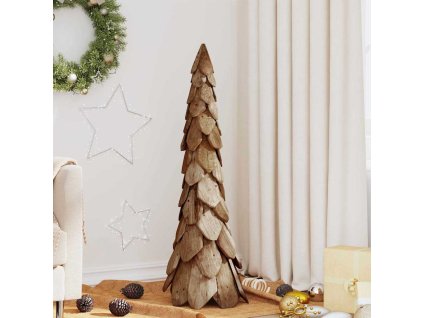 Vánoční stromeček s stojanem Hnědá 110 cm Masivní teakové dřevo 42017939