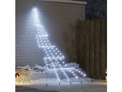 LED vánoční stromeček se zemními hroty Studená bílá 306 cm kov 42018742