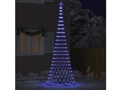 LED vánoční strom s stojanem Modrá 138.5 x 138.5 x 399 cm kov 42018793