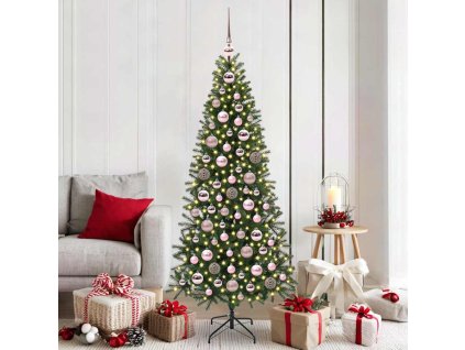 Sada vánočních ozdob s 300 LED diodami 120 pcs Růžová Plast 42018830