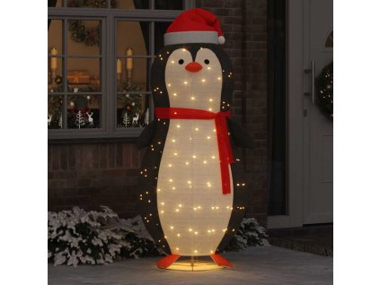 Figurka sněhového tučňáka Teplá bílá 78 x 88 x 180 cm textil 42018966