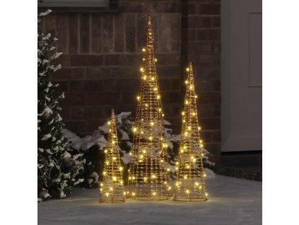 Vánoční stromeček 3 pcs Teplá bílá 20 x 20 x 80 cm PET 42019020