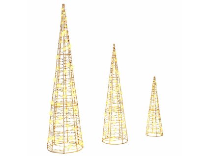 Vánoční stromeček 3 pcs Teplá bílá 20 x 20 x 80 cm PET 42019020