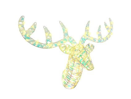 Sáně tažené sobem Teplá bílá 68 x 36.5 x 62.5 cm PET 42019065