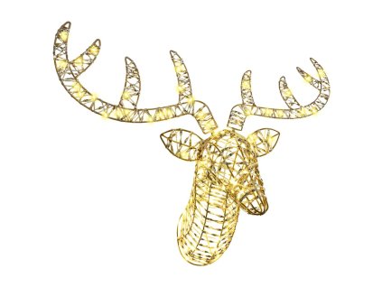 Sáně tažené sobem Teplá bílá 68 x 36.5 x 62.5 cm PET 42019066