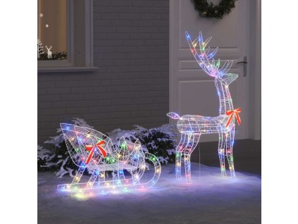 Sáně tažené sobem pestrá 70 x 26 x 129 cm Akryl 42019078