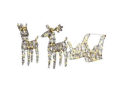 Sáně tažené sobem Teplá bílá 53 x 28 x 33 cm Ratan 42019083