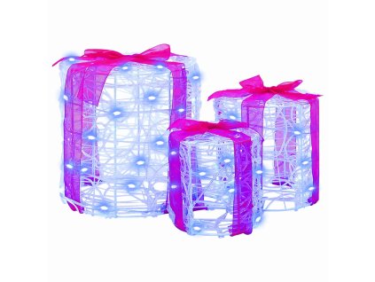 Dekorace Dárkové Krabičky 3 pcs Modrá 20 x 20 x 21 cm Akryl 42019086