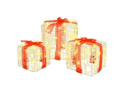 Dárková krabice 3 pcs Teplá bílá 20 x 20 x 20 cm Akryl 42019091