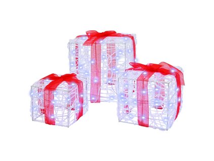 Dárková krabice 3 pcs Studená bílá 20 x 20 x 20 cm Akryl 42019092